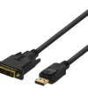 Adapterkabel Deltaco DisplayPort till DVI-D Single Link, Full HD 60Hz, 3m