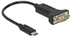 Adapter USB-C till DB9 Delock RS-232, svart