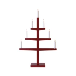Adventsljusstake Star Trading Tripp Röd, 7 LED, 49x77 cm