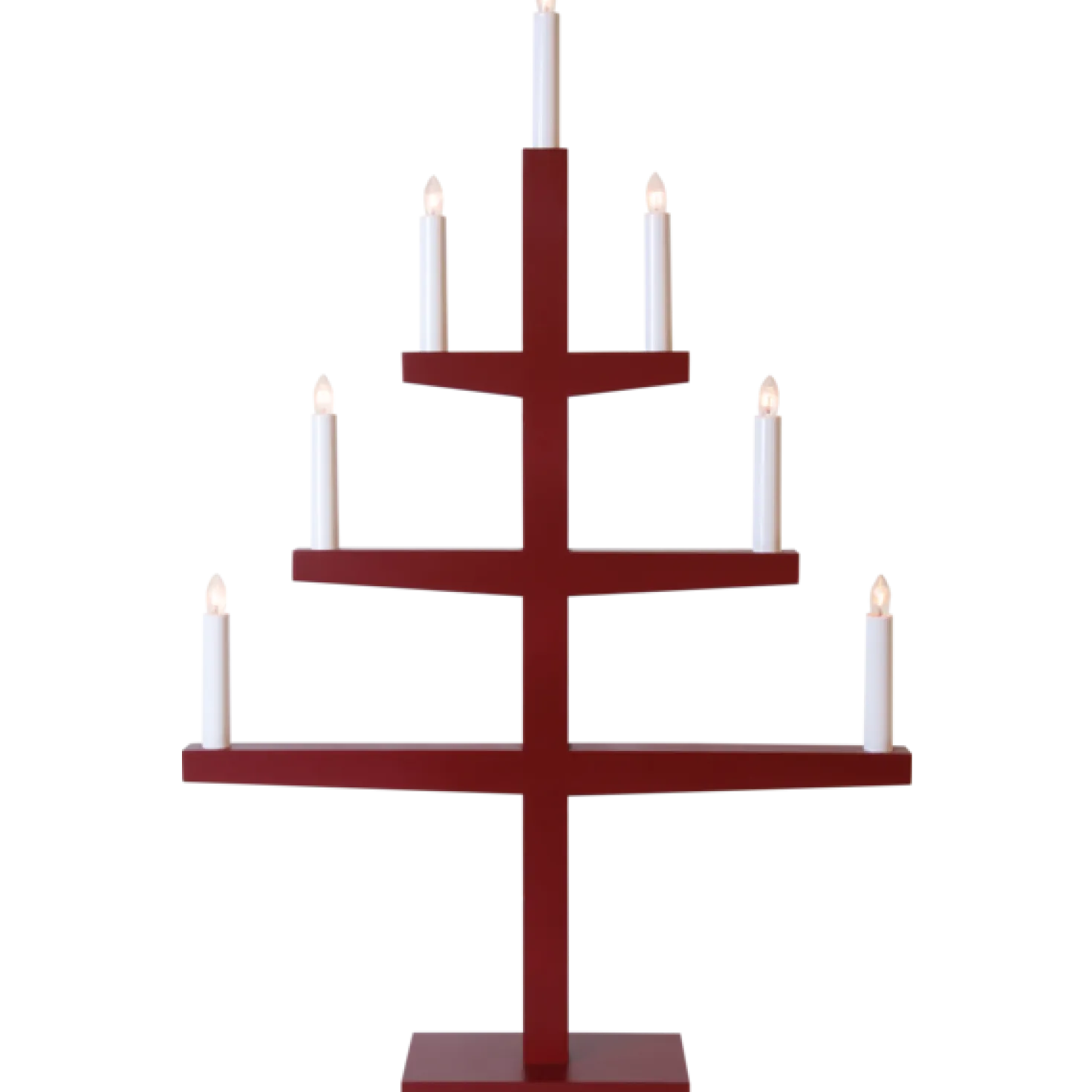 Adventsljusstake Star Trading Tripp Röd, 7 LED, 49x77 cm