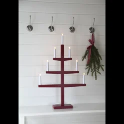 Adventsljusstake Star Trading Tripp Röd, 7 LED, 49x77 cm