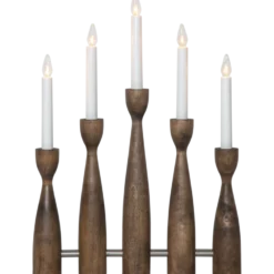 Adventsljusstake Star Trading Midja 2.0, brun, 5 LED, 35x47 cm