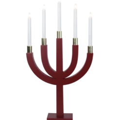 Adventsljusstake Star Trading Elias, röd, 5 LED, 35x61 cm