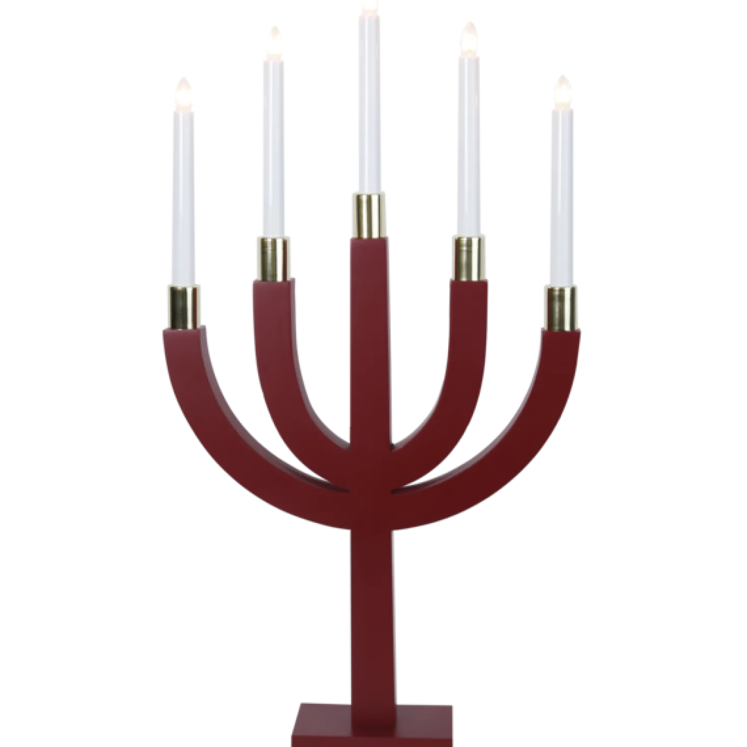 Adventsljusstake Star Trading Elias, röd, 5 LED, 35x61 cm