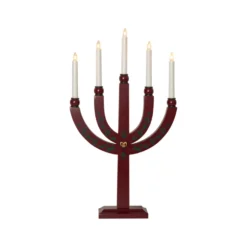 Adventsljusstake Star Trading Elias, röd, 5 LED, 35x61 cm