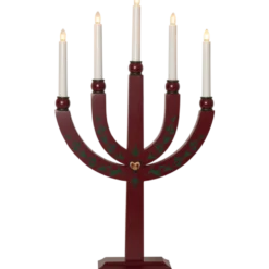 Adventsljusstake Star Trading Elias, röd, 5 LED, 35x61 cm