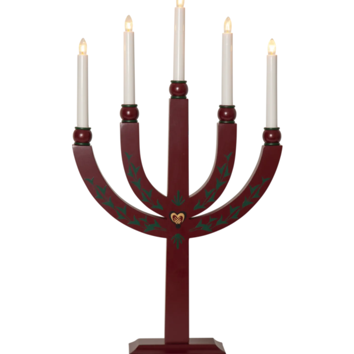 Adventsljusstake Star Trading Elias, röd, 5 LED, 35x61 cm