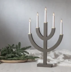 Adventsljusstake Star Trading Anno, LED, mullvad, 35x59 cm