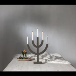 Adventsljusstake Star Trading Anno, LED, mullvad, 35x59 cm
