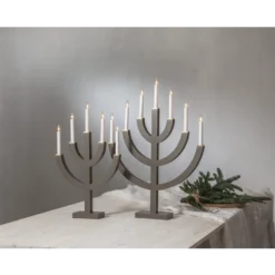 Adventsljusstake Star Trading Anno, LED, mullvad, 35x59 cm