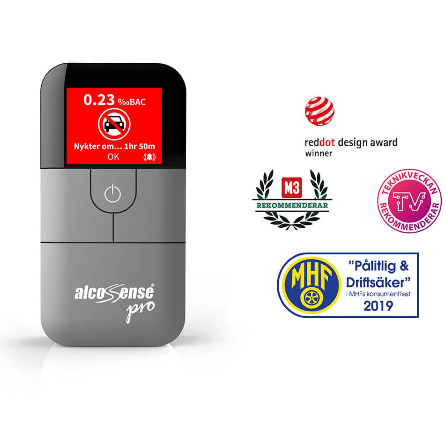 Alkomätare ALCOSENSE Pro, bränslecellsensor, TFT-display, 5 munstycken