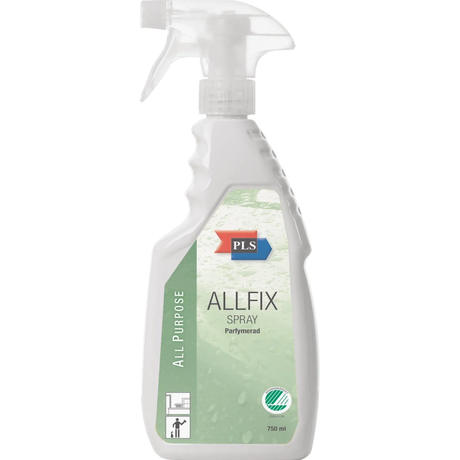 Allrengöring PLS Allfix Svanenmärkt, 750 ml sprayflaska