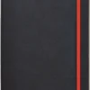 Anteckningsblock Oxford Black n' Red A5, linjerat, hårt omslag, svart