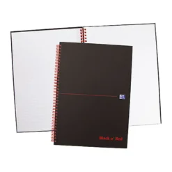 Anteckningsblock Oxford Black n' Red A4 linjerat, 70 blad, 90 g