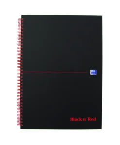 Anteckningsblock Oxford Black n' Red A5, linjerat, 70 blad