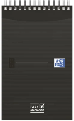 Anteckningsblock Oxford Task Manager, kryssrutor, 125x200mm, 70 blad