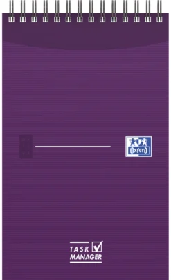Anteckningsblock Oxford Task Manager, kryssrutor, 125x200mm, 70 blad