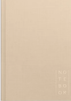 Anteckningsbok Burde A5 linjerad, linnetextil, beige