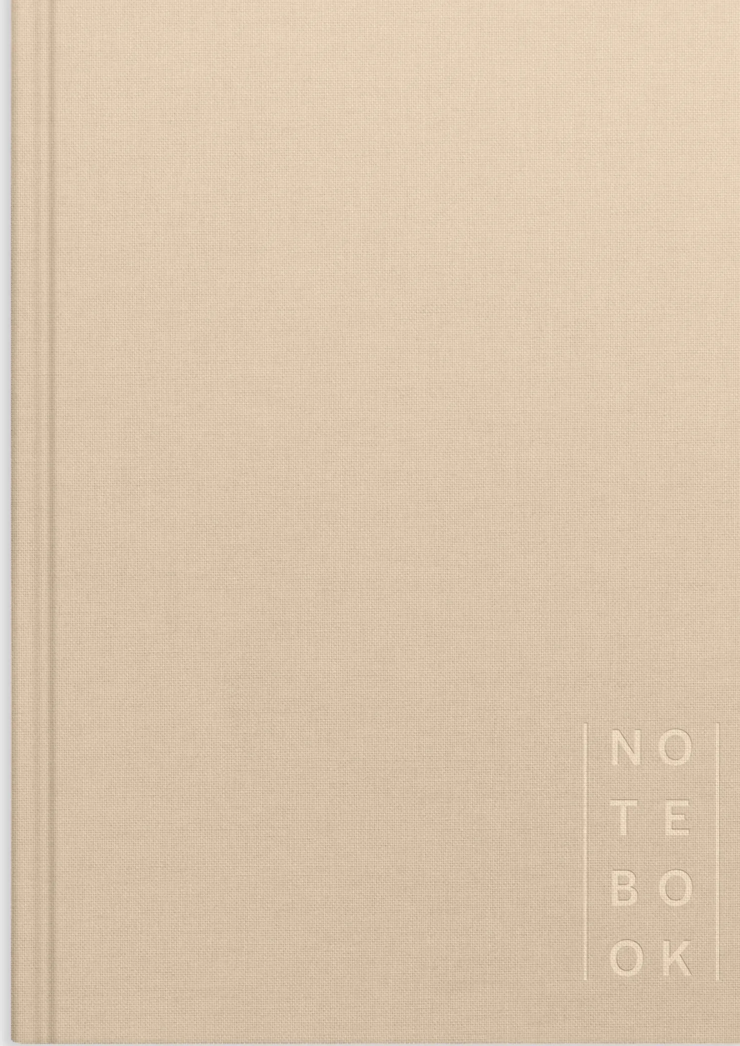 Anteckningsbok Burde A5 linjerad, linnetextil, beige
