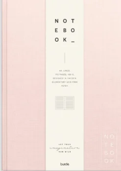 Anteckningsbok Burde A4 Linjerad Rosa, linnetextil, 160 sidor