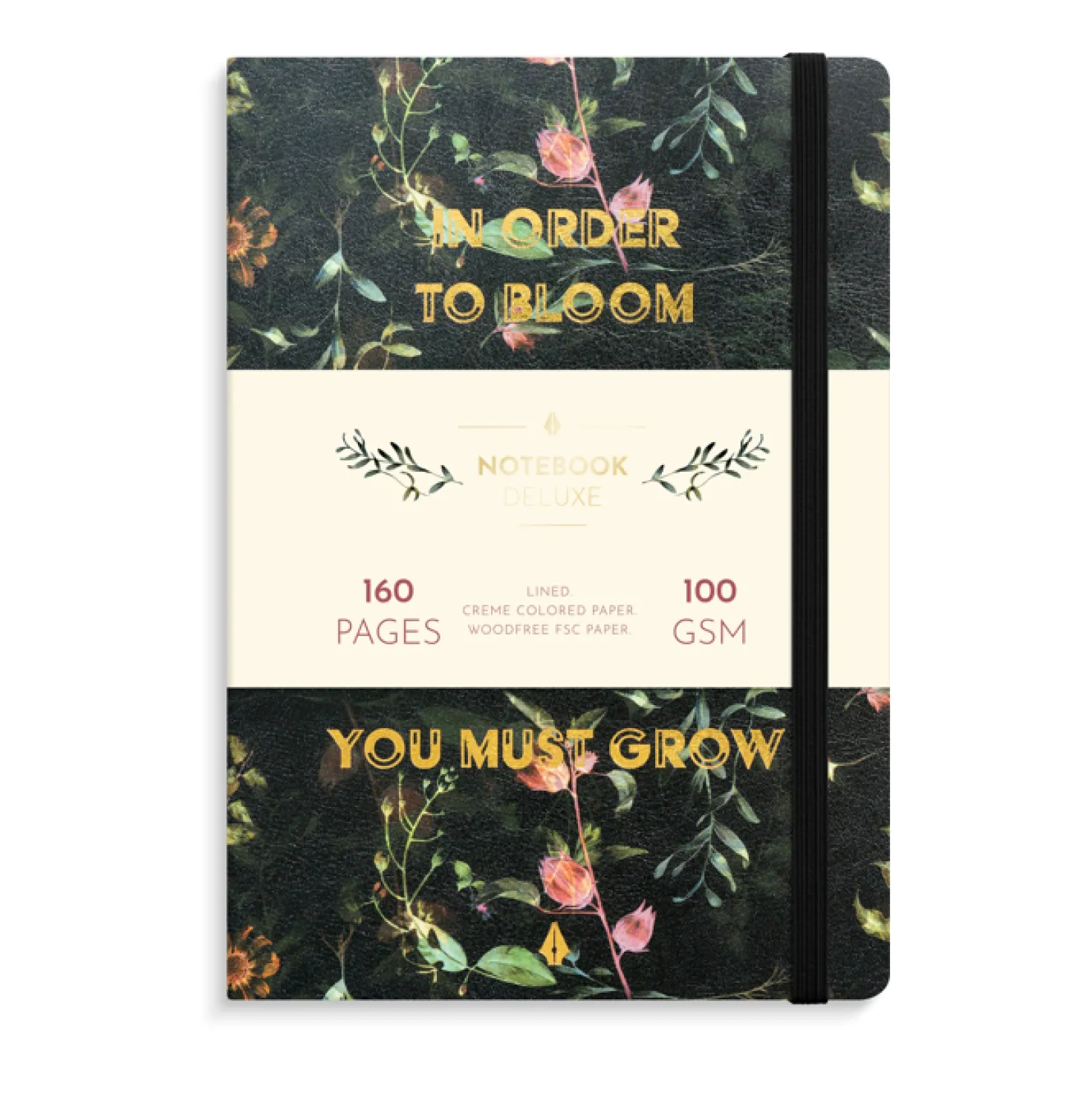Anteckningsbok Burde Deluxe A5 Flower, linjerad, 160 sidor