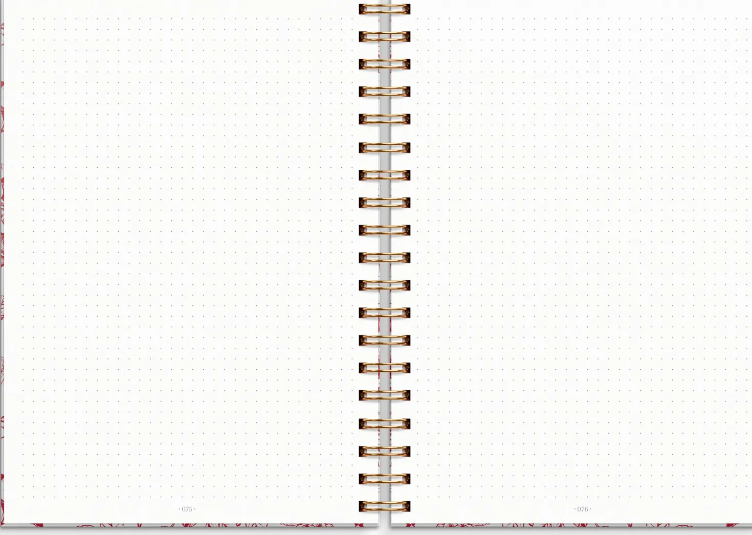Anteckningsbok Burde DotNotes Spiralbunden, prickad, Blommor, 140 sidor