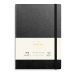 Anteckningsbok Burde DotNotes Punktlinjerad, svart konstläder, 186 sidor