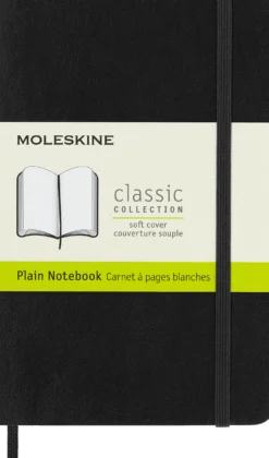 Anteckningsbok Moleskine Soft Pocket, olinjerad, svart, 192 sidor