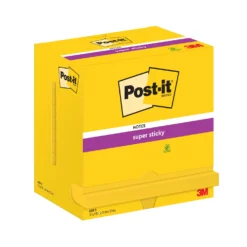 Anteckningslappar Post-it Super Sticky, klargul, 76x127 mm, 12 block