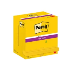 Anteckningslappar Post-it Super Sticky, klargul, 76x127 mm, 12 block