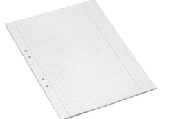 Arbetsblad Bantex A4 rutat 10x10mm, dubbel marginal, 500 ark