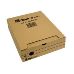 Arkivbox 80mm brun, syrafritt papper, stapelbar, frontöppning