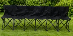 Avbytarbänk Kontorab Portabel, 6 platser, 270x50x82 cm, svart