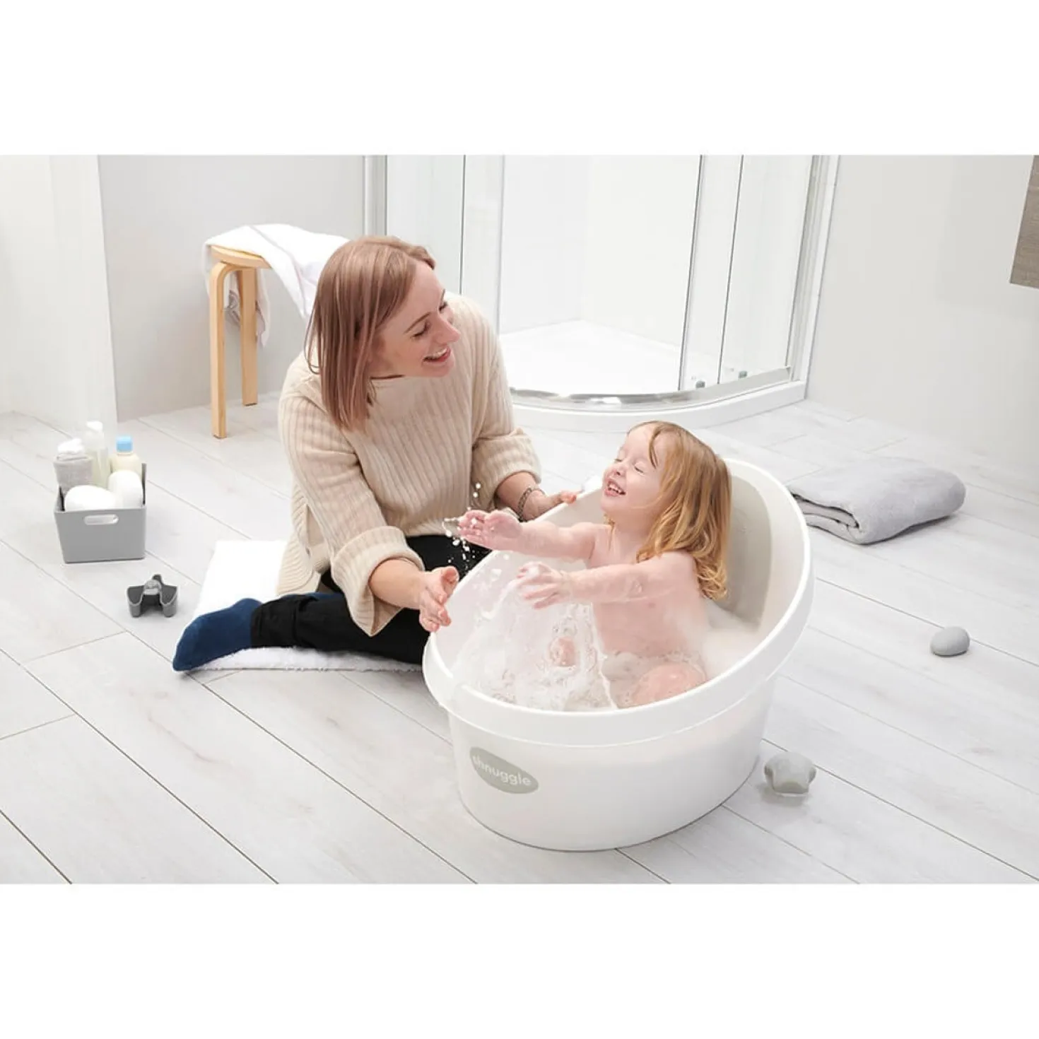 Badbalja SHNUGGLE Barn White/Grey, från 12 månader