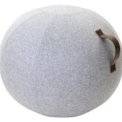 Balansboll JobOut Design, ljusgrå filt, Ø 65 cm, viktad bas