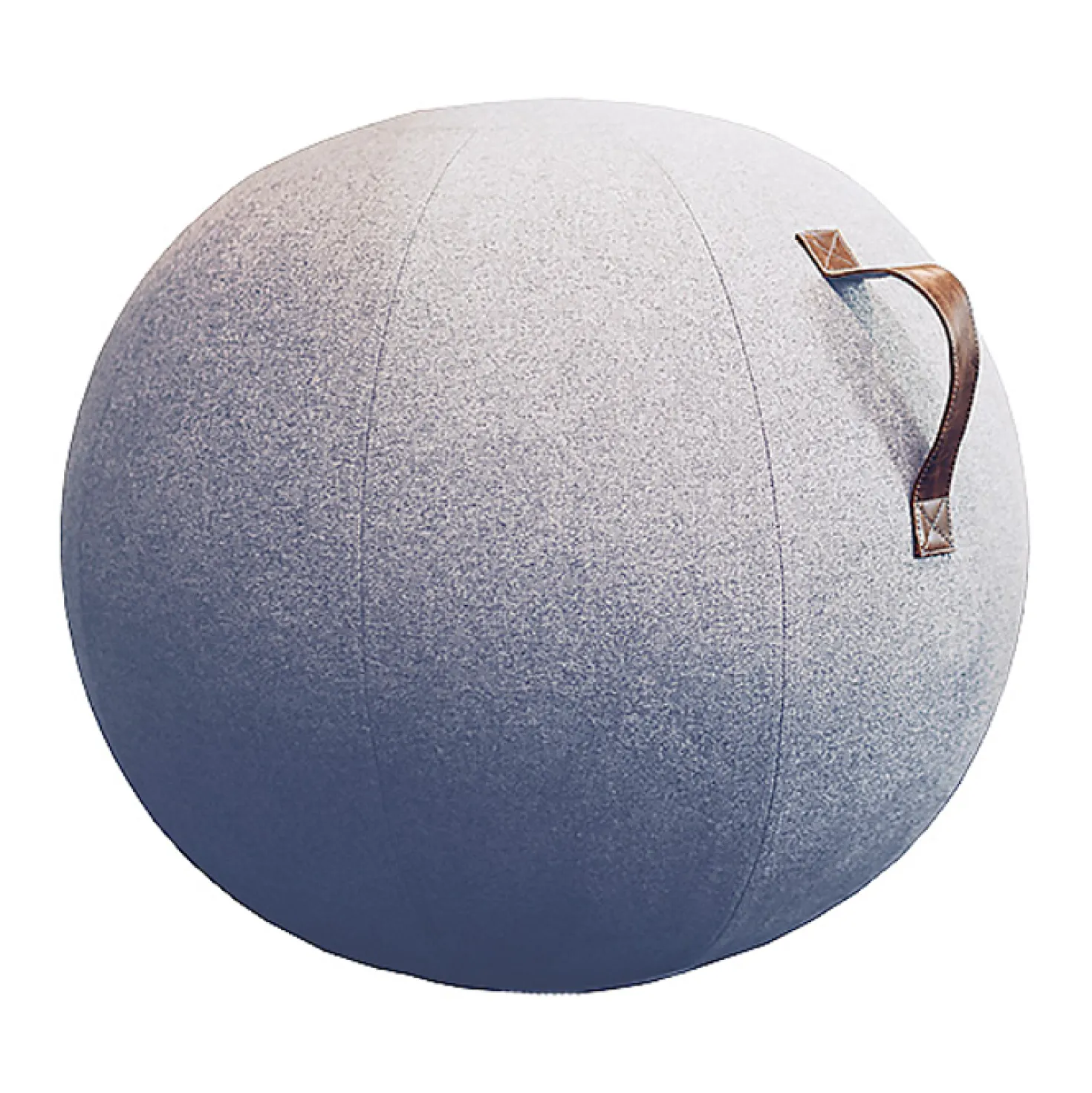 Balansboll JobOut Design, ljusgrå filt, Ø 65 cm, viktad bas