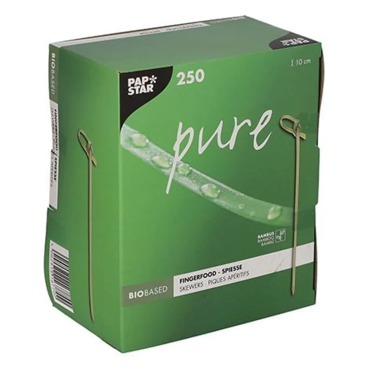 Bambuspett Papstar Knot med knut, 10 cm, 250 st