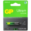 Batteri GP Ultra Plus Alkaline AAA LR03, 1,5V, 4 st