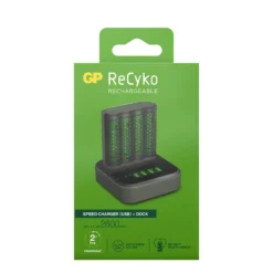 Batteriladdare GP ReCyko M451 + D451, inkl 4 AA-batterier