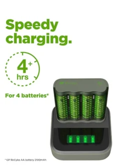Batteriladdare GP ReCyko M451 + D451, inkl 4 AA-batterier