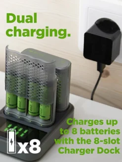 Batteriladdare GP ReCyko M451 + D451, inkl 4 AA-batterier