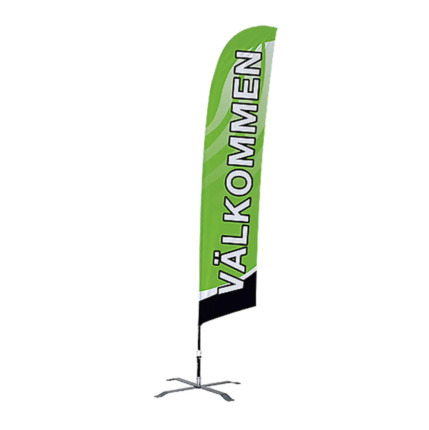 Beachflagga Välkommen inkl. stång och kryssfot, polyester