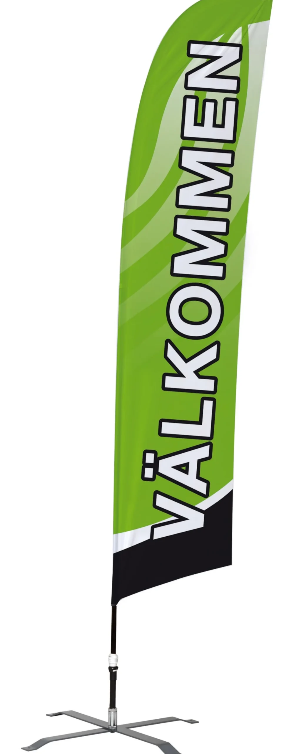 Beachflagga Välkommen, 50x230 cm, stickad polyester