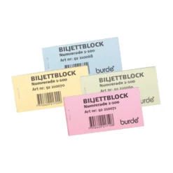 Biljettblock Burde 1-100, blå