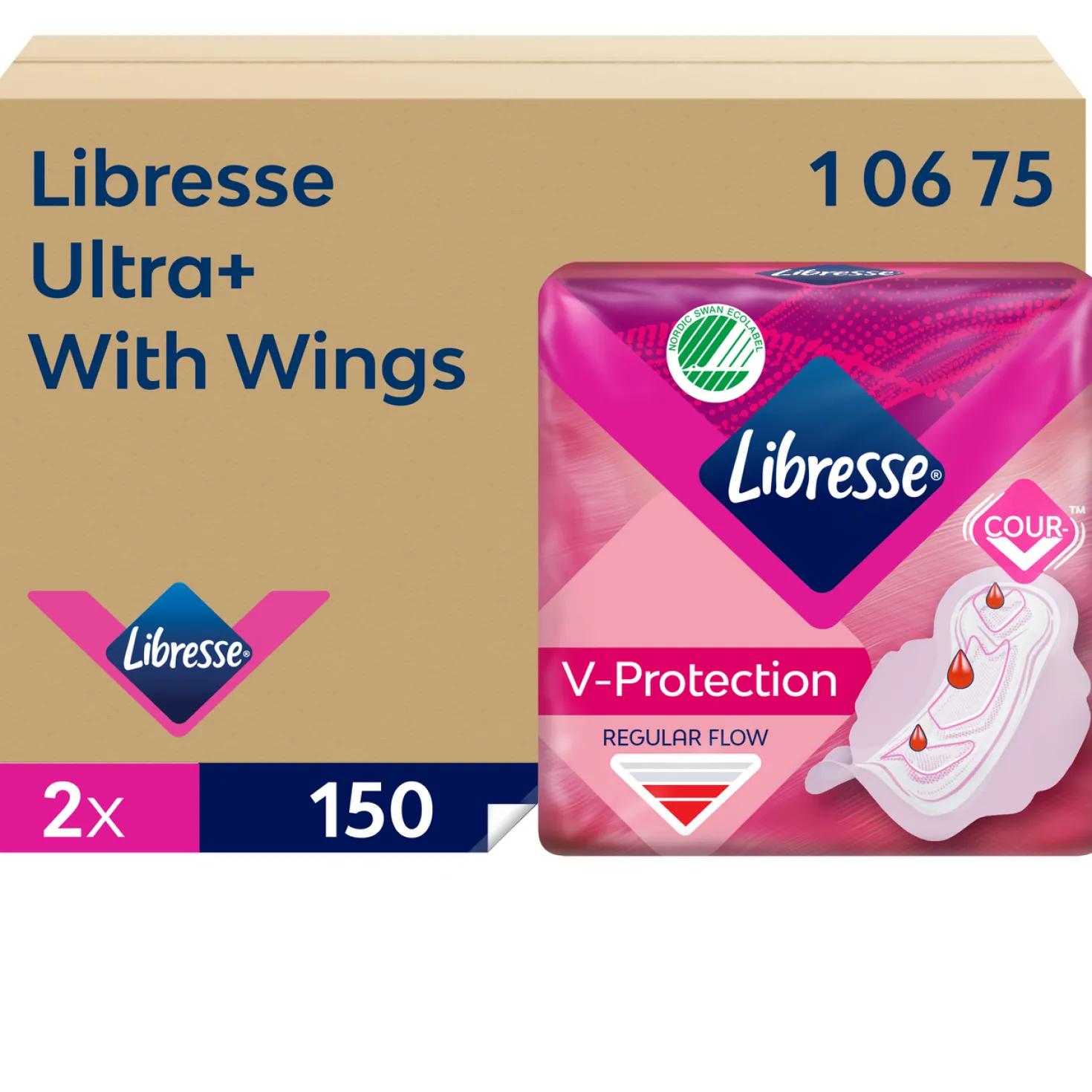 Binda Libresse Ultra+ med vingar, refill för Tork 564050