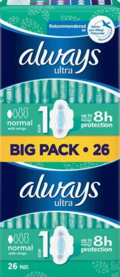 Bindor Always Ultra Normal Size 1 Wings, 26 st