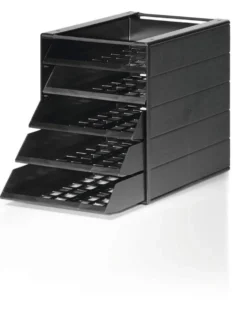 Blankettbox Durable Idealbox, 5 fack, svart, C4-format
