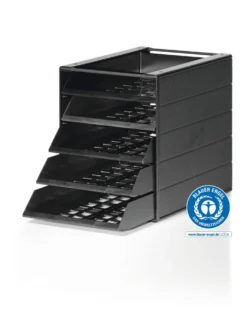 Blankettbox Durable Idealbox, 5 fack, svart, C4-format