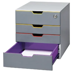Blankettbox Durable Variocolor Safe Låsbar, 4 lådor, grå