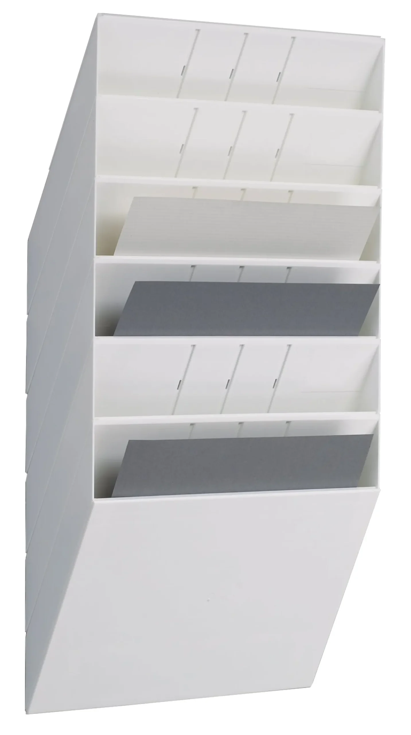 Blankettfack Durable Flexiboxx A4L, 6 fack, vit, väggmonterad